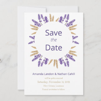 Lovely Lavender & Wheat Save The Date