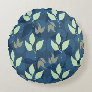 Lovely Leafy Pattern Round Cushion