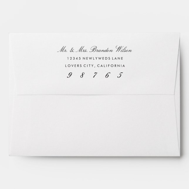 Lovely Leaves Lined Envelope Back Return Address (Back (Top Flap))