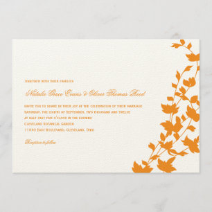 Lovely Leaves Wedding Invitation - Orange