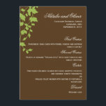 Lovely Leaves Wedding Menu Card - Brown<br><div class="desc">Bring the beauty of nature to your wedding with this chic and modern Lovely Leaves collection that everyone will love. Matching collection and more colour options available at berryberrysweet.com</div>