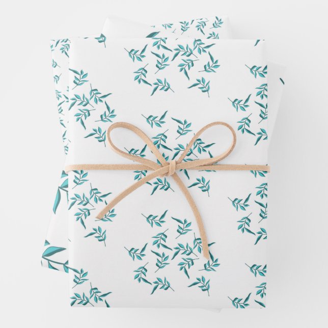 Lovely Leaves Wrapping Paper Sheet (In situ)