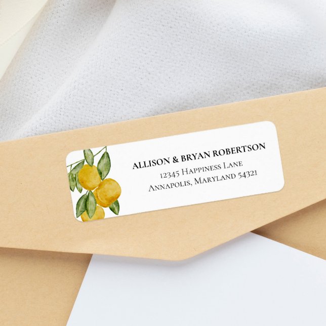 Lovely Lemon Botanical Custom Return Address (Creator Uploaded)