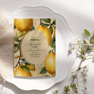 lovely lemon foliage bridal shower invitation