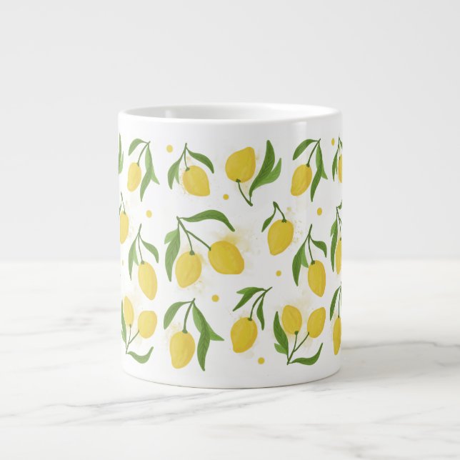 Lovely Lemon Yellow Green Mug (Front)