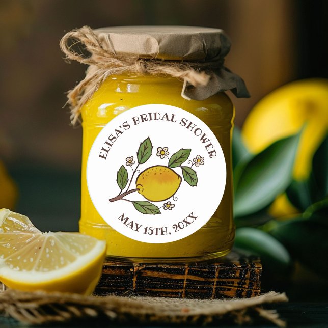 Lovely Lemons BRIDAL SHOWER Rustic CUSTOM  Classic Round Sticker (Lovely Lemons BRIDAL SHOWER Rustic CUSTOM Classic Round Sticker
)
