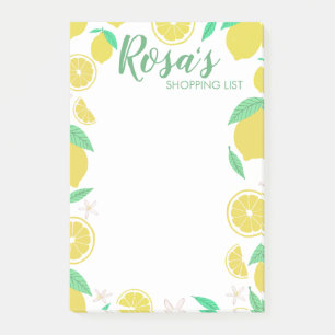 Lovely Lemons Grocery Shop List Meal Planning Post-it Notes