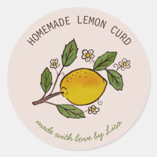 Lovely Lemons Homemade Treats Rustic CUSTOM Classic Round Sticker