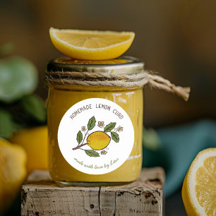 Lovely Lemons Homemade Treats Rustic CUSTOM  Classic Round Sticker
