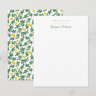 Lovely Lemons Personal Stationery Card