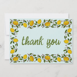 Lovely Lemons Rustic CUSTOM BABY SHOWER Thank You Card