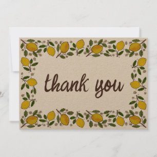 Lovely Lemons Rustic CUSTOM BABY SHOWER Thank You Card