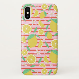Lovely Lemons Striped Fresh Citrus Fruit Case-Mate iPhone Case