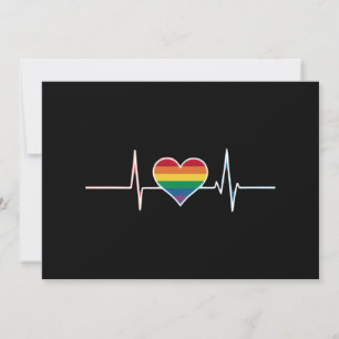Lovely LGBT Gay Pride Heartbeat Lesbian Gays Love Announcement