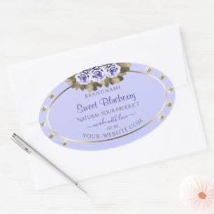 Lovely Light Baby Blue Product Labels with Jewels