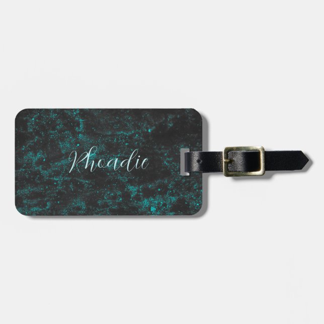 Lovely light blue luggage tag (Front Horizontal)