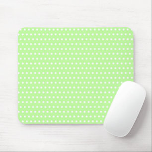 Lovely Light Green With Little White Polka Dots Mouse Mat