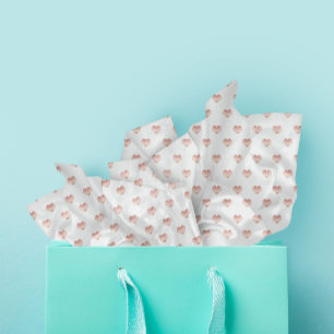 Lovely Light Pink Rose Gold Heart Pattern Tissue Paper