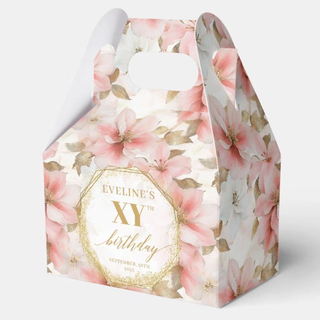 Lovely Light Pink Watercolor Birthday Favour Boxes (Lovely Light Pink Watercolor Birthday Favor Boxes)