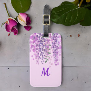 Lovely Light Purple Watercolor Look Wisteria Luggage Tag