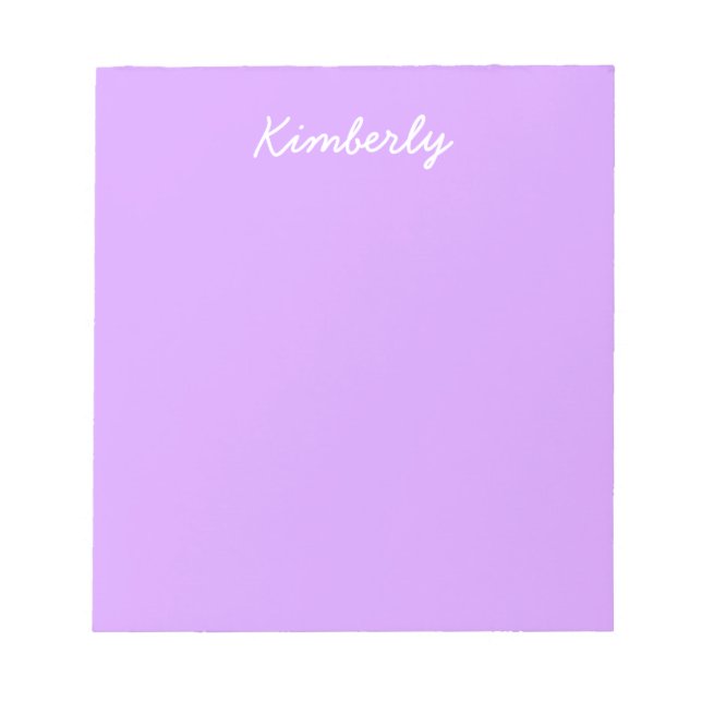 Lovely Lilac Solid Colour Notepad (Front)