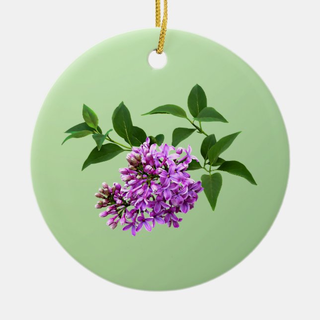 Lovely Lilacs Ceramic Tree Decoration (Front)