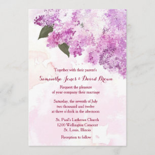 Lovely Lilacs Custom Wedding Invitation