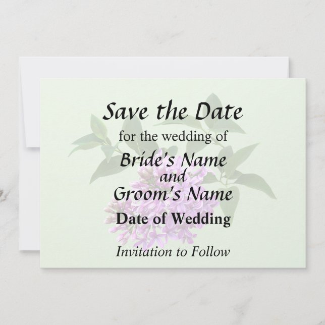 Lovely Lilacs Save The Date (Front)