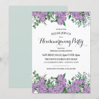 Lovely Lilacs Spring Housewarming Party Invitation