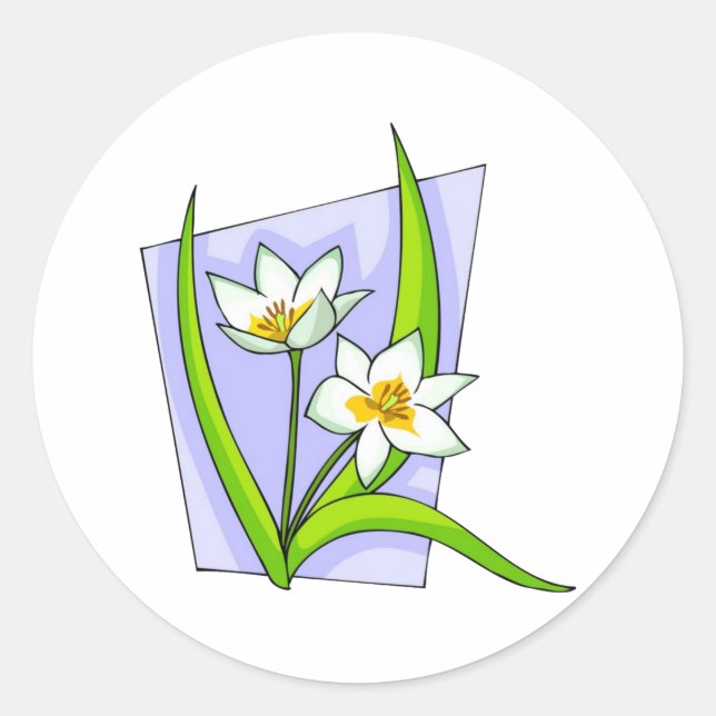 Lovely Lillies Classic Round Sticker (Front)