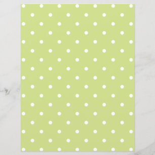 Lovely Lime Green Polka Dots Scrapbook Paper