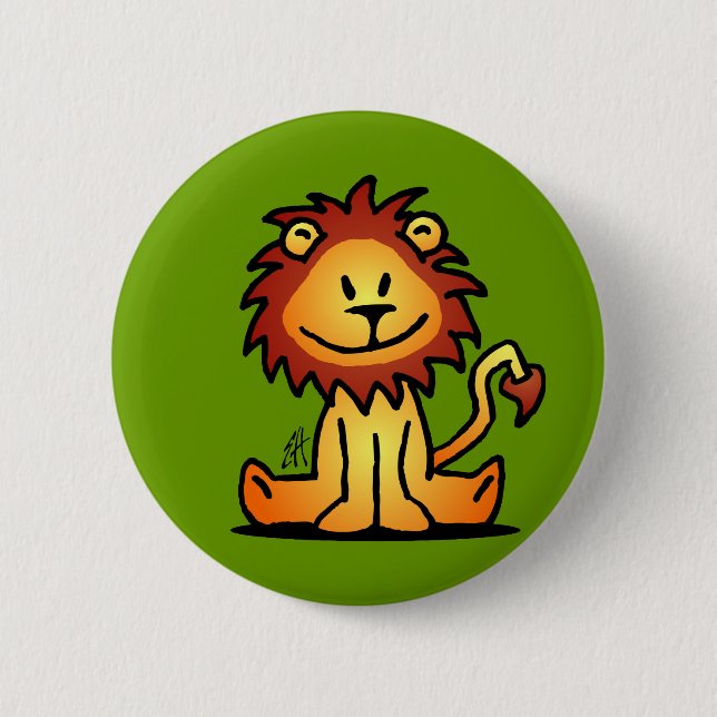 Lovely Lion 6 Cm Round Badge (Front)