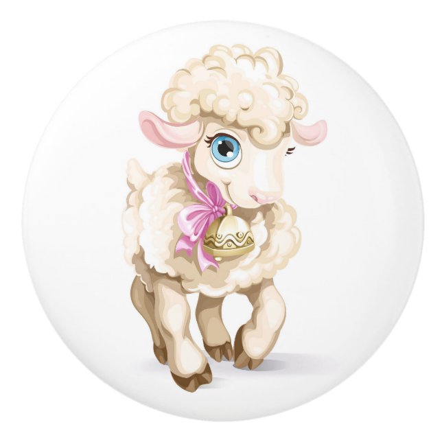 Lovely Little Lamb Drawer Knob (Front)