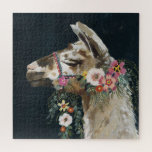 Lovely Llama Jigsaw Puzzle<br><div class="desc">Lovely Llama II by Victoria Borges. Features the profile of a llama with decorative flower adornments.</div>