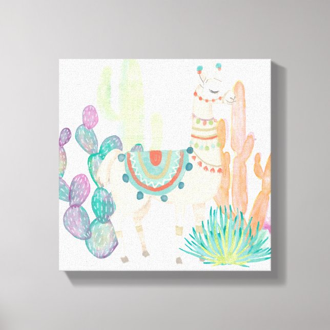 Lovely Llamas II Canvas Print (Front)