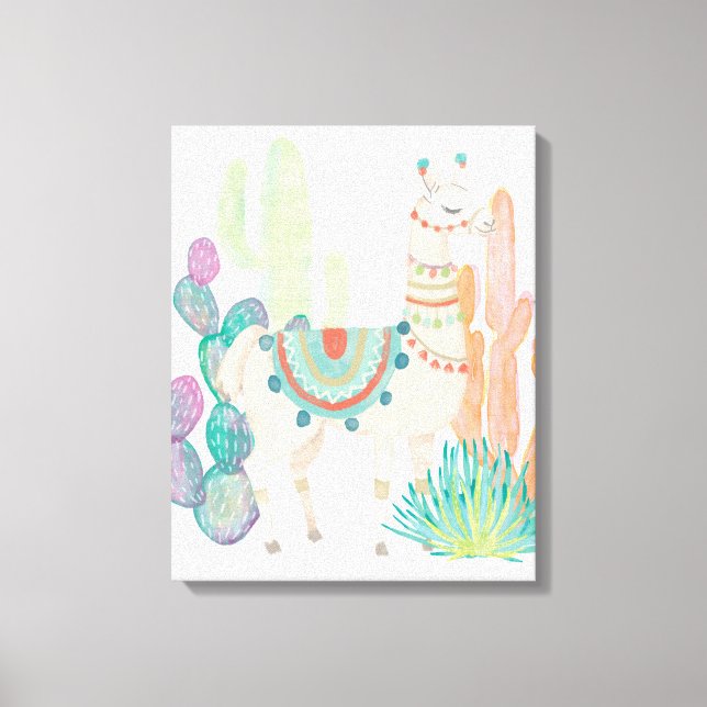 Lovely Llamas II Canvas Print (Front)