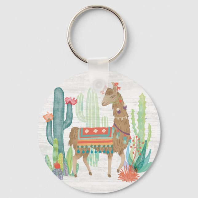 Lovely Llamas III Key Ring (Front)