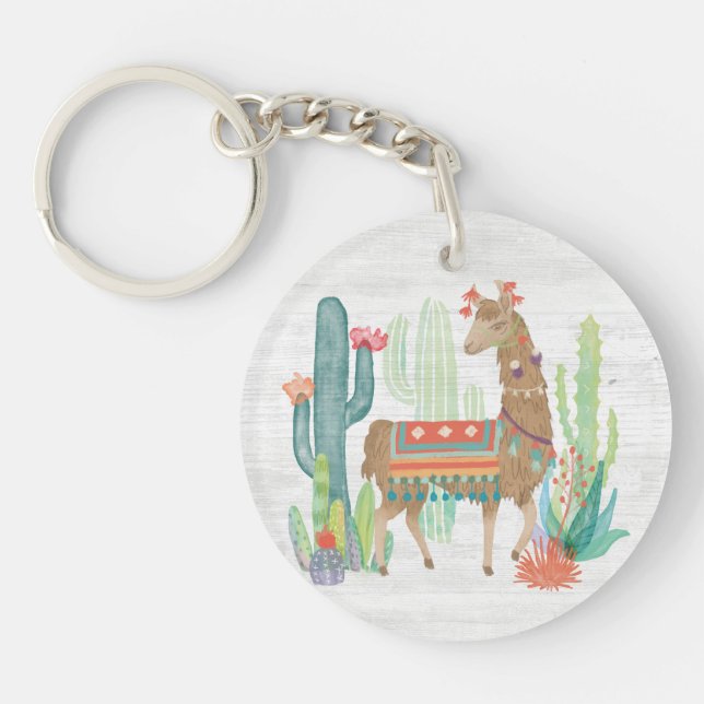 Lovely Llamas III Key Ring (Front)