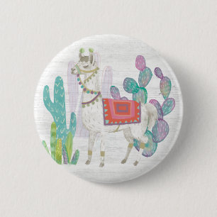 Lovely Llamas V 6 Cm Round Badge