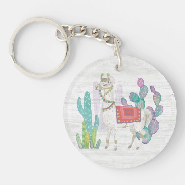 Lovely Llamas V Key Ring (Front)