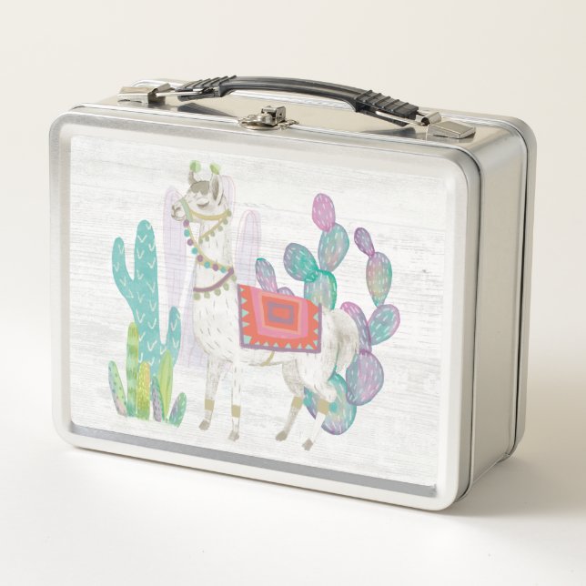 Lovely Llamas V Metal Lunch Box (Front)
