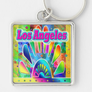 Lovely Los Angeles Sun & Palms Keychain