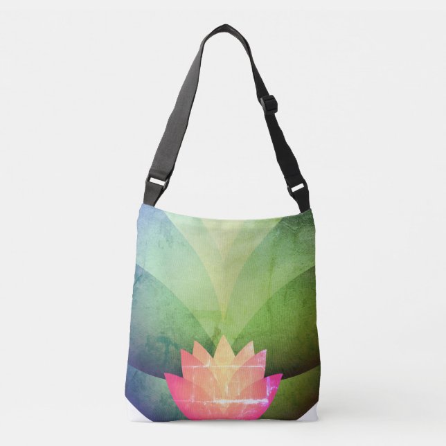 Lovely Lotus Flower Crossbody Bag (Front)