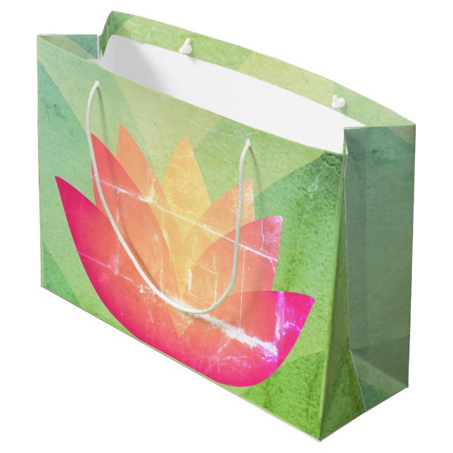 Lovely Lotus Flower Large Gift Bag (Back Angled)