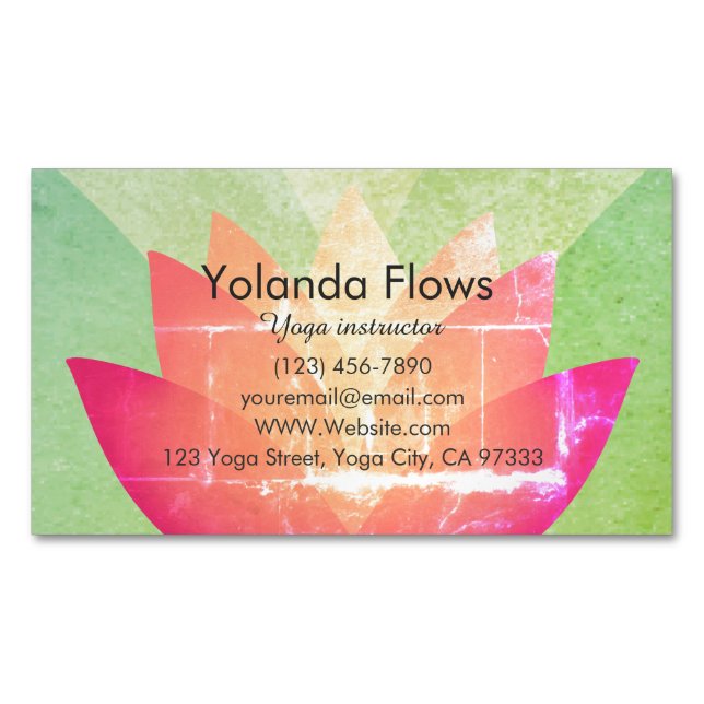 Lovely Lotus Flower Magnetic Business Card (Front)
