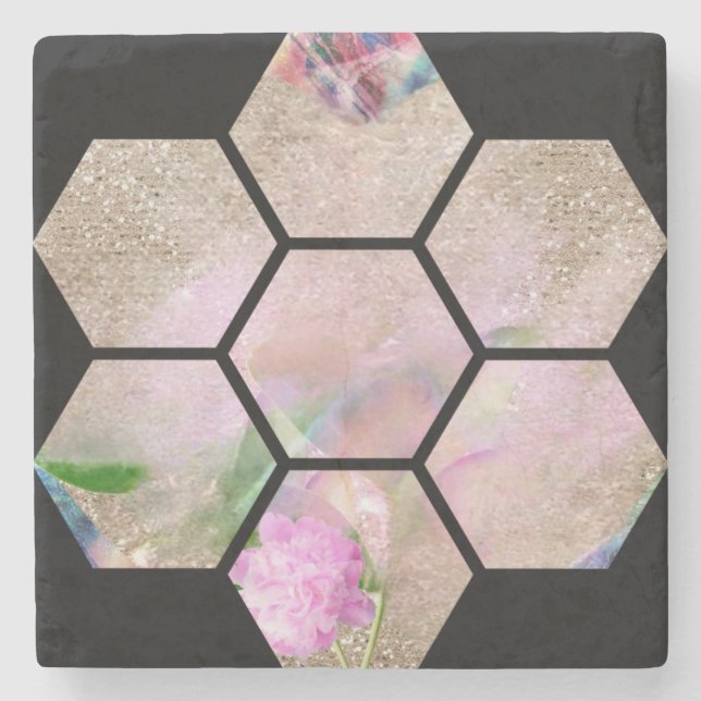 Lovely Lotus Flower  Stone Coaster (Front)