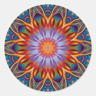 Lovely Lotus Mandala Classic Round Sticker