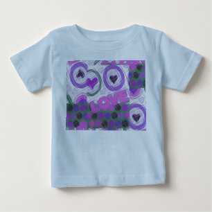 Lovely Love Heart Motif Art Print Baby T-Shirt