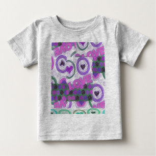 Lovely Love Heart Motif Art Print Baby T-Shirt