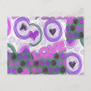 Lovely Love Heart Motif Art Print Postcard